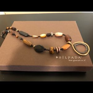 Silpada Sterling Silver shell brass teardrop